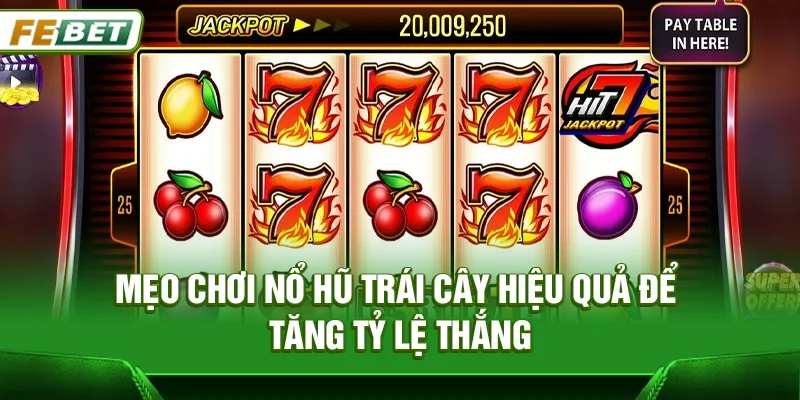 Mẹo chơi nổ hũ trái cây hiệu quả để tăng tỷ lệ thắng